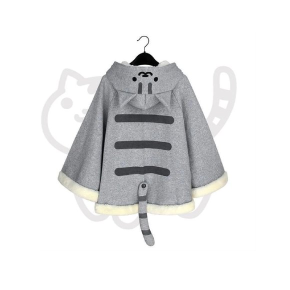 Kawaii Neko Atsume Cat Hoodie with Tail + Cat Gloves (Sold Together as a… - Picture 3 of 6